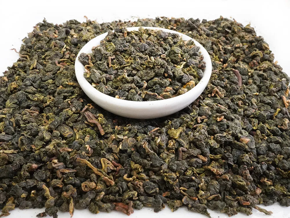 side view of oolong green tea from taiwan